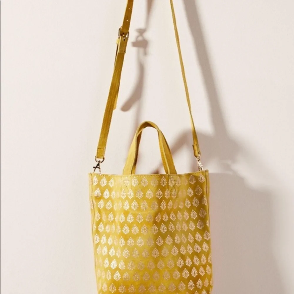 Anthropologie- Llani Mini Shopper Suede Tote Bag